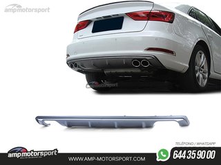 DIFUSOR TRASERO DOBLE IMPRIMADO PARA AUDI A3 8V SEDAN/CABRIO 2012-2016