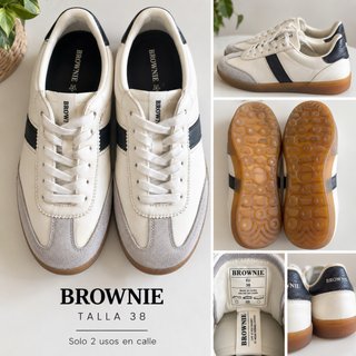 Tenis Brownie Talla 38 Gris/Blanco