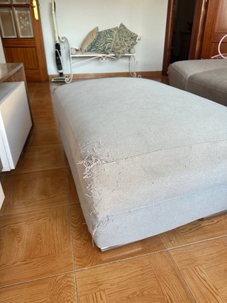 Sofá grande tela gris y beige