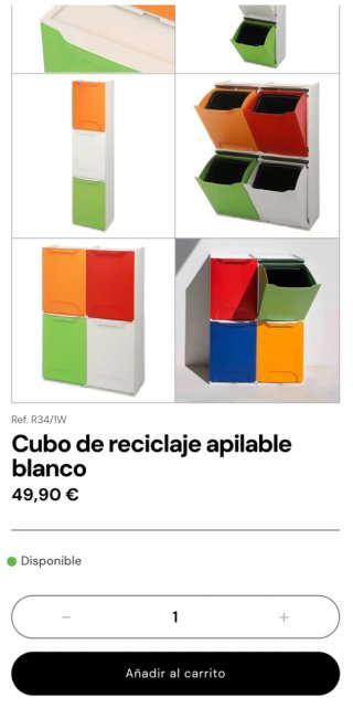 Cubo reciclaje apilable +cubo interior extraíble