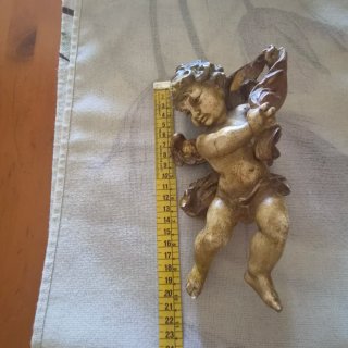 Querubín antiguo policromado para pared