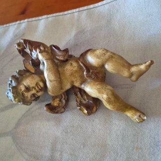 Querubín antiguo policromado para pared
