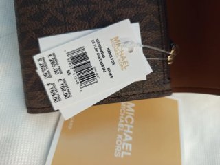 Portafoglio Michael Kors marrone con logo MK