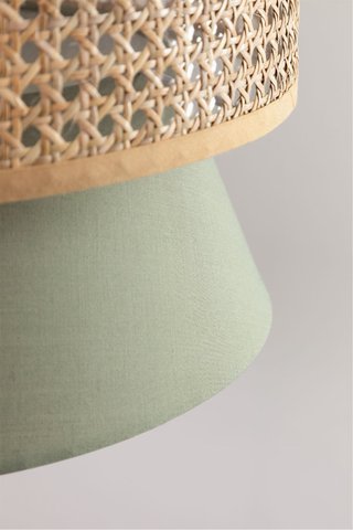 Lámpara colgante ratán Yereh beige/blanca