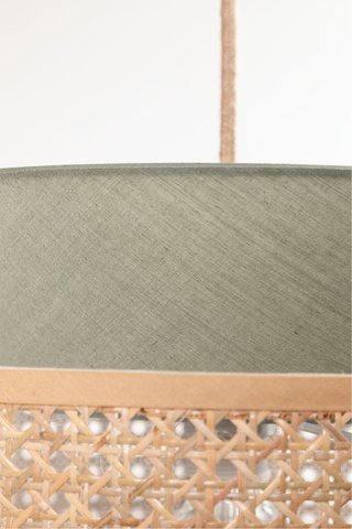 Lámpara colgante ratán Yereh beige/blanca