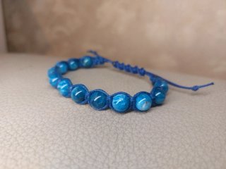 Bracciale Shamballa Apatite Naturale 8mm