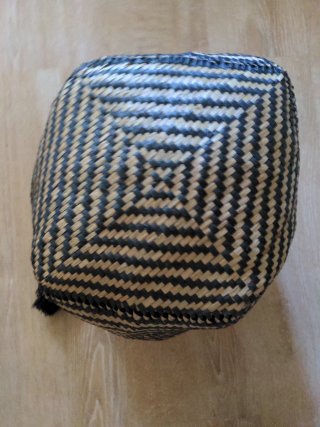 Cesta Sinder Mimbre y Bambú Negra/Marrón