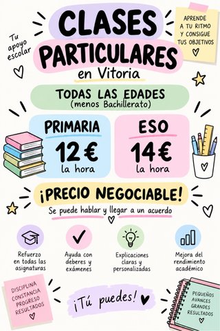 Doy clases particulares, primaria y ESO, Vitoria