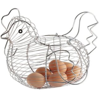 Cesta Huevera Gallina Metálica