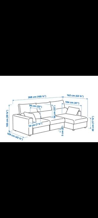 Sofá Eskilstuna Ikea Chaiselong Azul