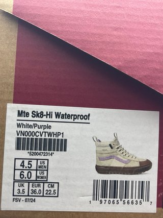 Vans Sk8-Hi Beige Viola Scarponcini Taglia Eur 36
