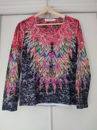 Ky Creation Camiseta Boho Estampada Manga Larga M
