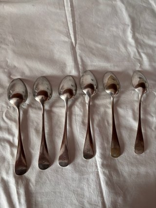 Set de 6 cucharas soperas de metal christofle