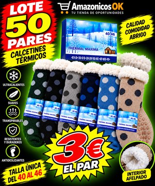 Lote 50 Calcetines Térmicos Talla 40-46