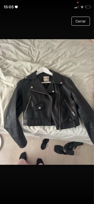 Chaqueta Biker Bershka Negra