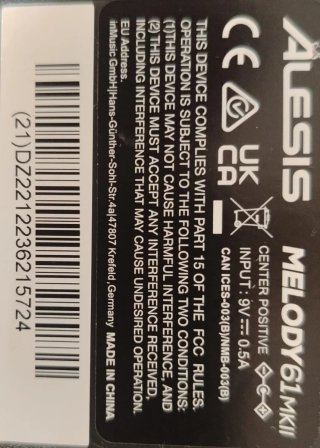 Alesis Melody 61 Pianola Tastiera