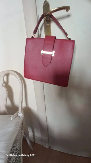 Borsa Ystrdy rosso sangue di bue manico/tracolla