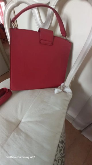 Borsa Ystrdy rosso sangue di bue manico/tracolla