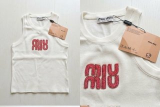 Canotta Miu Miu logo rosa taglia S