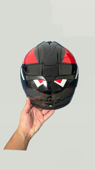 Casco Moto Shark Rojo y Negro