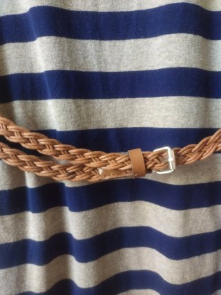 Vestido mini Rayas Otoño Zara Cinturón Trenzado