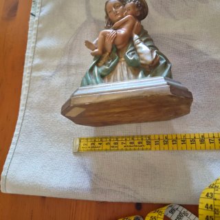 Virgen con Niño antigua policromada