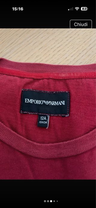 T-shirt Emporio Armani bambino taglia 12 anni