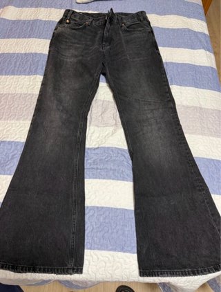 Pantalones vaqueros vintage acampanados grises
