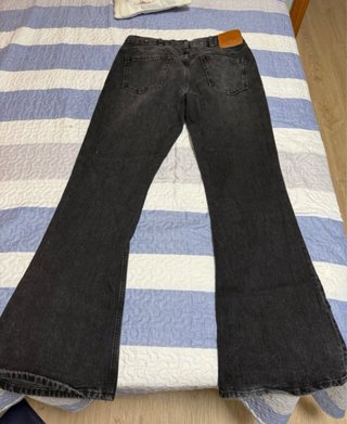 Pantalones vaqueros vintage acampanados grises