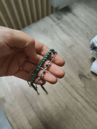Cavigliere donna argento e verdi