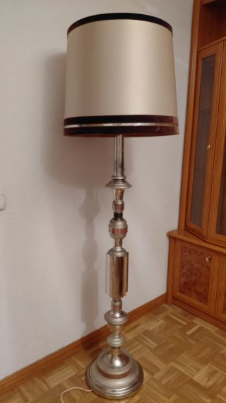 Lámpara de pie vintage tela y metal