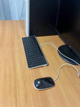 Ordenador HP con pantalla, ratón y teclado