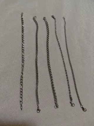 Set 5 bracciali uomo argentati