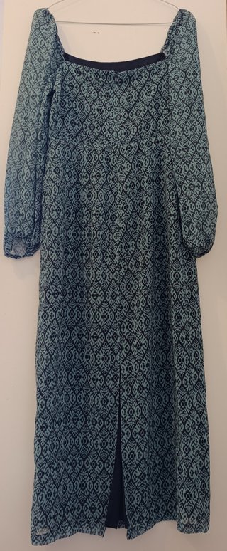 Vestido midi estampado azul
