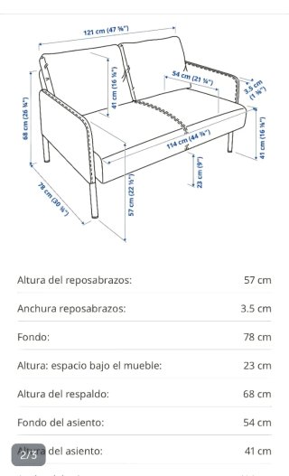 Sofá 2 plazas IKEA GLOSTAD Gris Oscuro