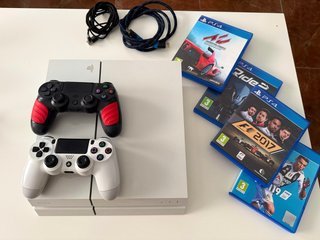 Consola PS4 500GB Blanca + 2 Mandos + 4 Juegos