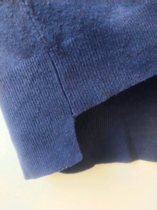 Jersey Punto Fino Azul Marino Zara Knit Asimétrico