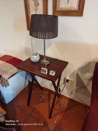 Mesa Auxiliar Plegable + Lámpara