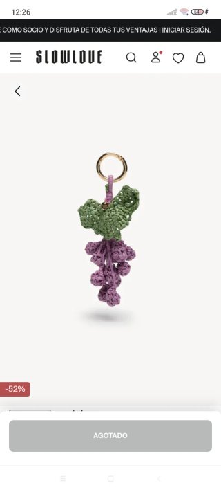 Charm Hoss Intropia Uvas Crochet Nuevo
