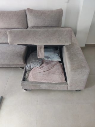 Sofá Chaiselong Gris Beige
