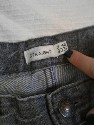 Jeans Uomo Straight Grigio Antracite