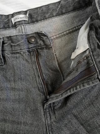 Jeans Uomo Straight Grigio Antracite