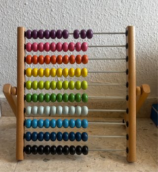 Ábaco madera 100 cuentas colores infantil