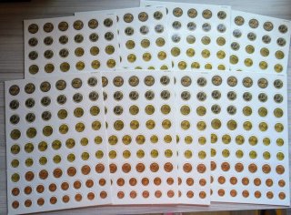 Láminas recortables de monedas y billetes
