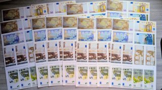 Láminas recortables de monedas y billetes