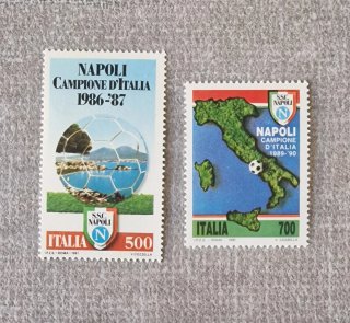 Set 2 Francobolli SSC Napoli Campioni
