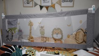 Barrera Cama Infantil 1,90m Gris Animales