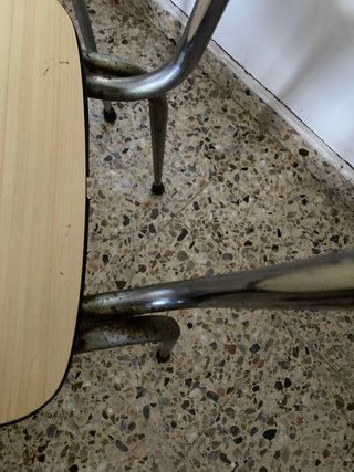 2 Sillas Cocina Vintage Madera y Metal