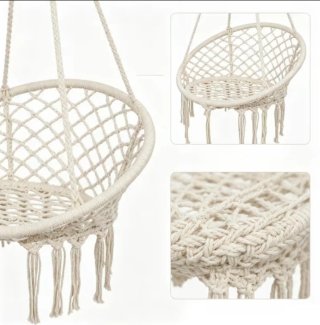 Silla Colgante Macramé Beige
