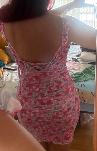 Vestido rosa floral tirantes S
